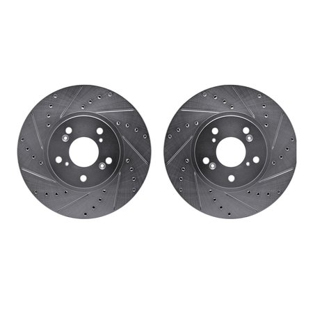 DYNAMIC FRICTION CO Rotors-Drilled and Slotted-SilverZinc Coated, 7002-59003 7002-59003